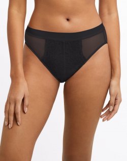 Bali One Smooth U Perfectly Pretty Lace Mesh Hi Cut Black Sale Online