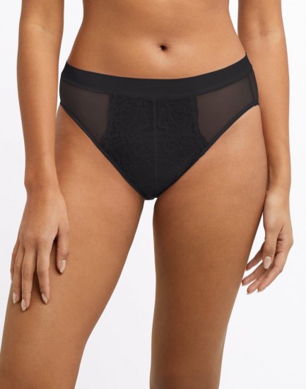 Bali One Smooth U Perfectly Pretty Lace Mesh Hi Cut Black Sale Online - Click Image to Close