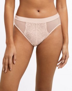 Bali One Smooth U Perfectly Pretty Lace Mesh Hi Cut Sandshell Sale Online