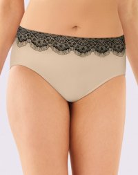 Bali One Smooth U All-Around Smoothing Hi-Cut Panty Nude w/ Black Lace Sale Online