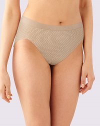 Bali Comfort Revolution® Microfiber Hi-Cut Panty, 3-Pack Nude/Light Beige/Nude w/White Dot Sale Online