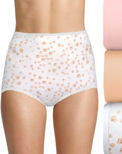 Bali Skimp Skamp Brief, 3-Pack Blushing Pink/Sandshell/White Floral Print Sale Online