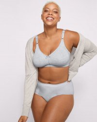 Bali Double Support Cotton Blend Wireless Bra Heather Grey Sale Online