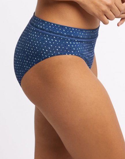 Bali One Smooth U Modern Microfiber Hi-Leg Panty Regal Navy Dot Print Sale Online - Click Image to Close