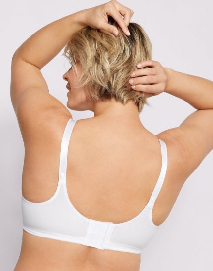 Bali Double Support Cotton Blend Wireless Bra White Sale Online - Click Image to Close