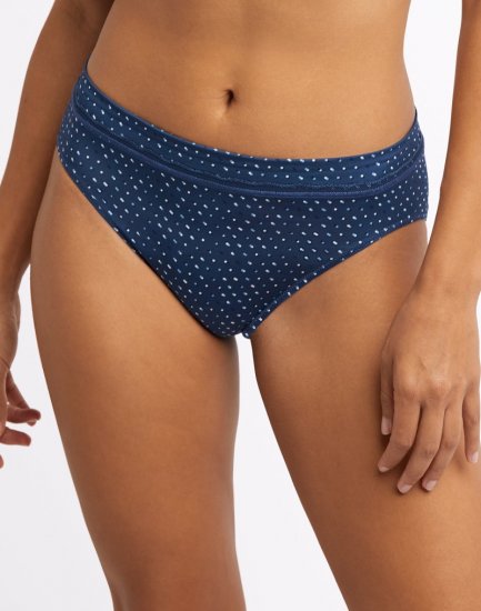 Bali One Smooth U Modern Microfiber Hi-Leg Panty Regal Navy Dot Print Sale Online - Click Image to Close