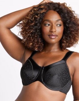 Bali Satin Tracings Underwire Minimizer Bra Black Sale Online